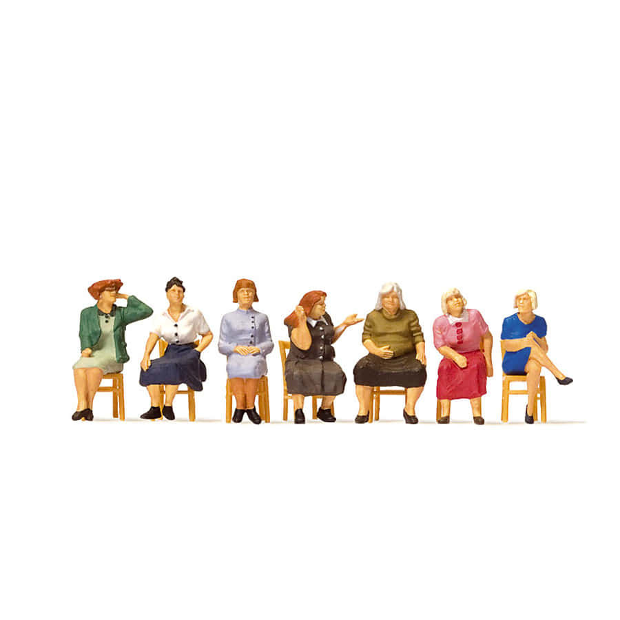 앉아있는 여자들 1:87 (도색:7명,의자7개)